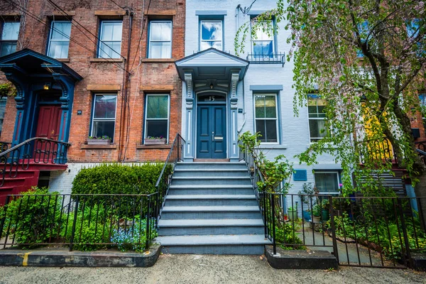 Houses Court Street Wooster Square New Haven Connecticut — Stock Photo, Image