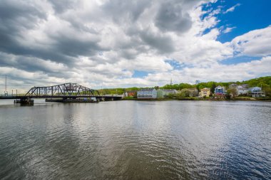 Fair Haven yükseklikleri ve Quinnipiac Nehri New Haven, Connecticut görünümü