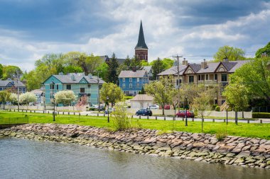 Fair Haven yükseklikleri ve Quinnipiac Nehri New Haven, Connecticut görünümü