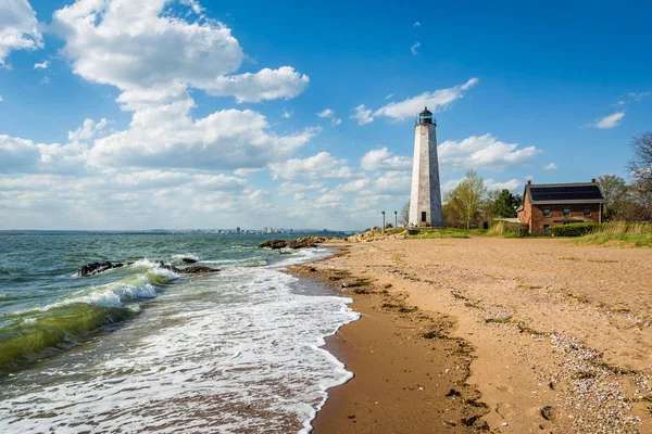 New Haven Lighthouse Lighthouse Point Park New Haven Connecticut — Stock Photo, Image