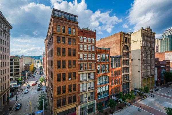 Utsikt Över Byggnader Längs Avenida Liberdade Centrala Pittsburgh Pennsylvania — Stockfoto