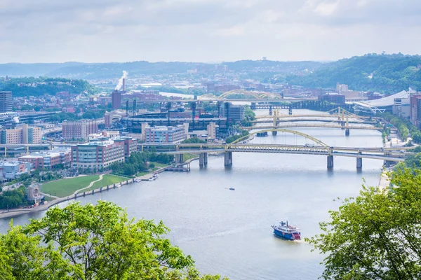 Vista Del Río Allegheny Desde Mount Washington Pittsburgh Pensilvania — Foto de Stock