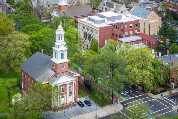 Widok Kościoła Zjednoczonych Zielono New Haven Connecticut — Zdjęcie stockowe