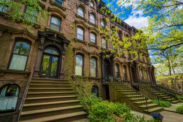 Brownstones Largo Chapel Street Wooster Square New Haven Connecticut — Foto de Stock