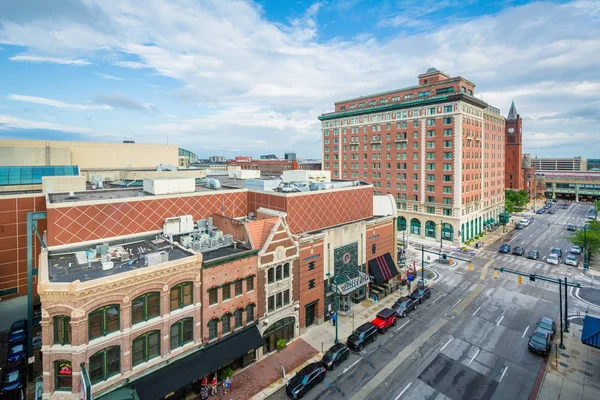 Gebouwen Langs Illinois Straat Het Centrum Van Indianapolis Indiana — Stockfoto