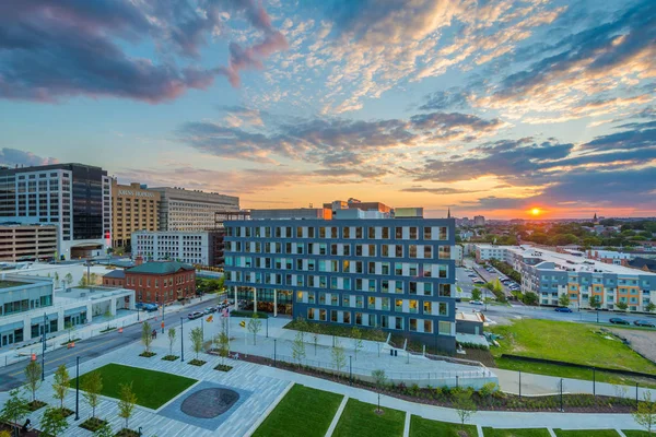 Eager Park Johns Hopkins Hospital Sunset Baltimore Maryland — Stock Photo, Image