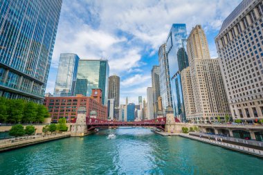 Chicago, Illinois Chicago Nehri boyunca gökdelenler