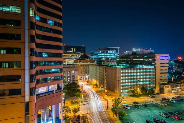Lombard Street por la noche, en Baltimore, Maryland — Foto de Stock