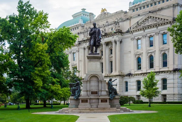 Memorial and the Indiana State House in Indianapolis, Indiana