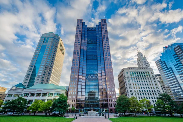 Edifici Moderni Lungo High Street Nel Centro Columbus Ohio — Foto Stock