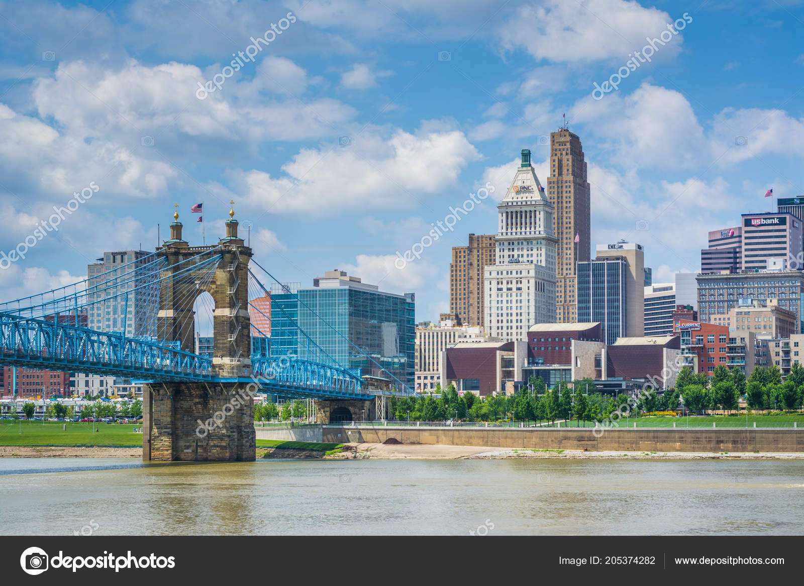 Cincinnati Skyline Ohio River Seen Newport Kentucky Stock Editorial Photo C Appalachianview 205374282