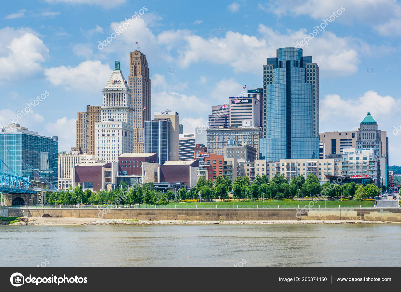 Cincinnati Skyline Ohio River Seen Newport Kentucky Stock Editorial Photo C Appalachianview 205374450