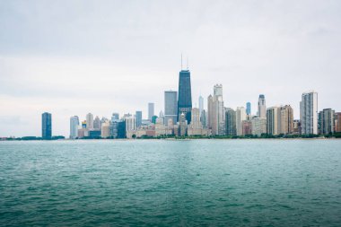 Chicago manzarası, Chicago, Illinois Kuzey Caddesi plaj gördüm