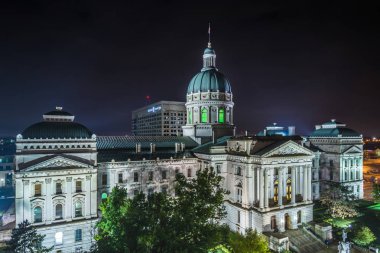 Geceleri Indiana Statehouse Indianapolis, Indiana