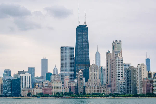 Rascacielos Largo Del Río Chicago Por Noche Chicago Illinois —  Fotos de Stock