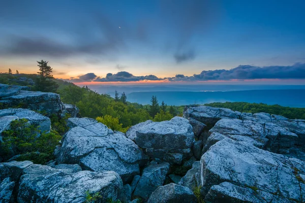 Sunrise Utsikt Från Bära Stenar Bevara Dolly Sods Vildmarken Monongahela — Stockfoto