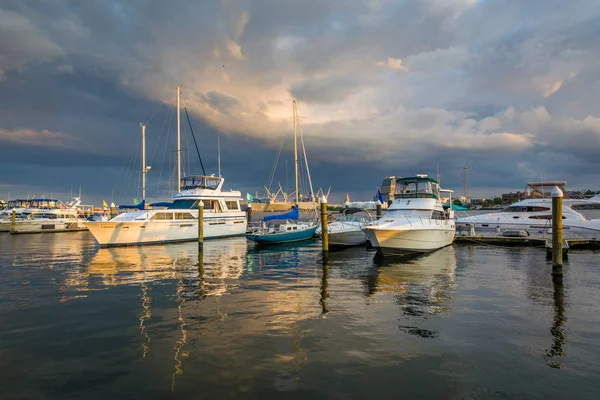 Zachód Słońca Nad Morzem Fells Point Baltimore Maryland — Zdjęcie stockowe