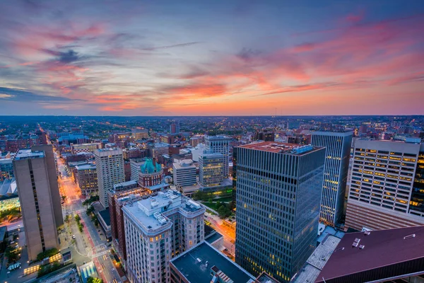 Zachód Słońca Nad Centrum Miasta Baltimore Maryland — Zdjęcie stockowe