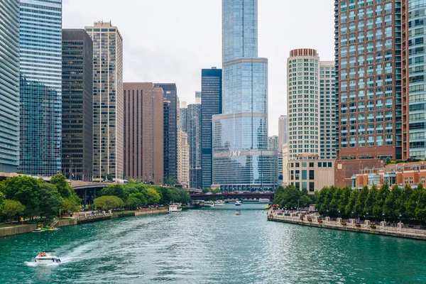 Река Чикаго Чикаго Штат Иллинойс — стоковое фото