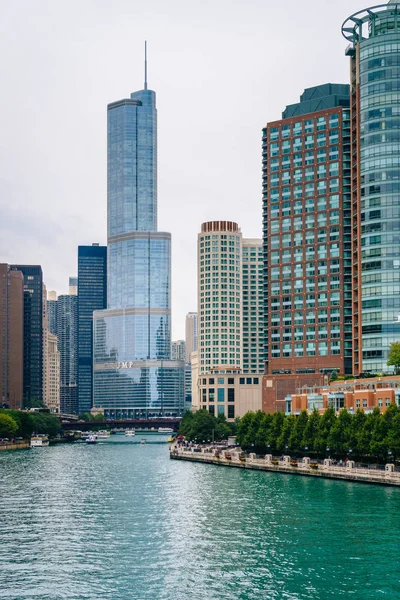 Река Чикаго Чикаго Штат Иллинойс — стоковое фото