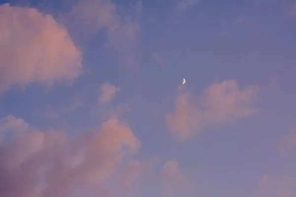 コビントン ケンタッキー州 空の月と夕焼けの色 — ストック写真