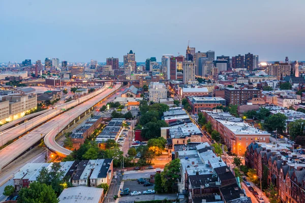 Utsikt Över Centrala Baltimore Skyline Maryland — Stockfoto