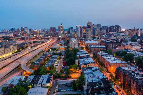 Kilátás Belvárosi Baltimore Skyline Maryland — Stock Fotó