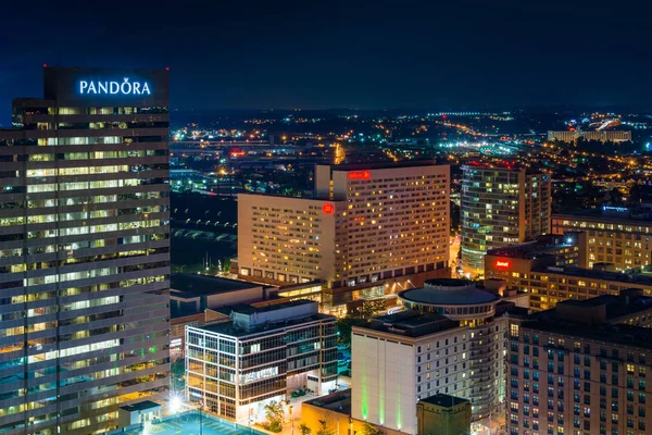 View Downtown Night Baltimore Maryland — Stock Photo, Image