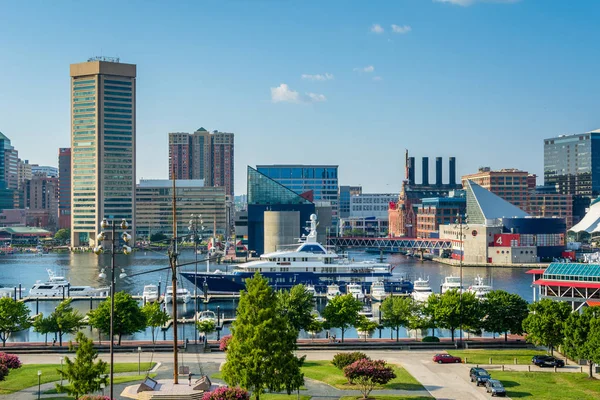 Utsikt Över Inre Hamnen Från Federal Hill Park Baltimore Maryland — Stockfoto