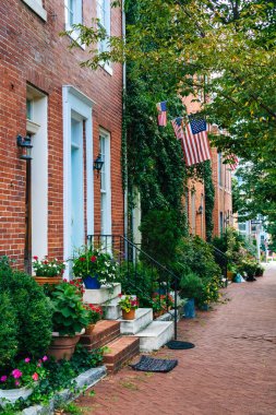 Tuğla satır evleri Federal Hill, Baltimore, Maryland Williams cadde boyunca