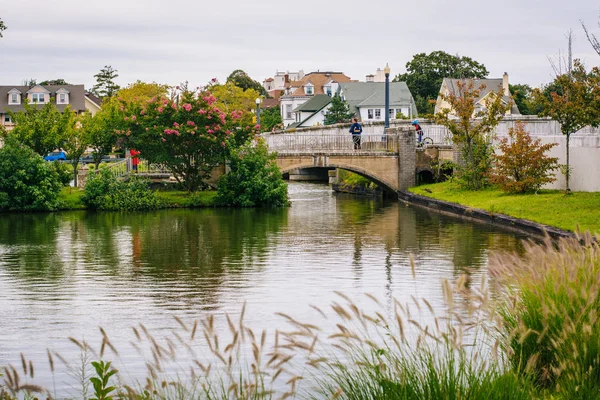 Pont Île Sunset Lake Asbury Park New Jersey — Photo