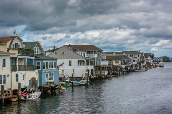 Huizen Langs Intracoastal Waterway Ventnor City New Jersey — Stockfoto