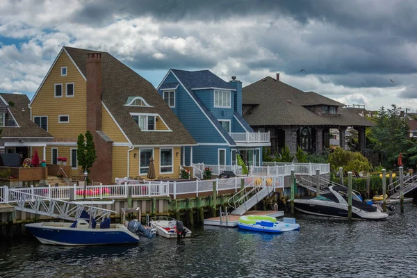 Houses Intracoastal Waterway Ventnor City New Jersey — Stock Photo, Image