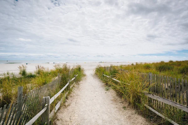 Percorso Verso Spiaggia Dune Sabbia Atlantic City New Jersey — Foto Stock