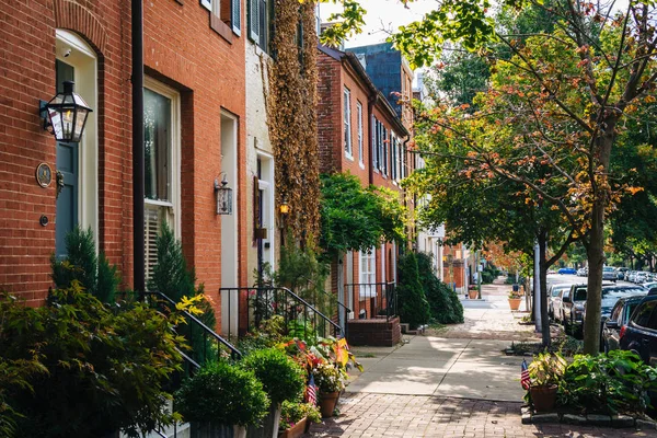 Reihenhäuser Federal Hill Baltimore Maryland — Stockfoto