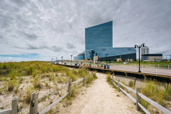 Písečné Duny Cestu Promenádou Atlantic City New Jersey — Stock fotografie