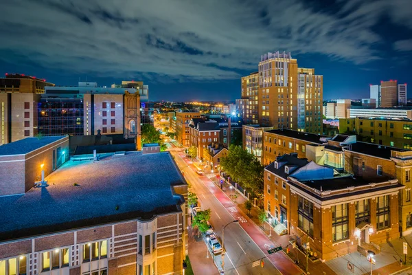 Universiteit Van Maryland Baltimore Nacht Zicht Het Centrum Van Baltimore — Stockfoto