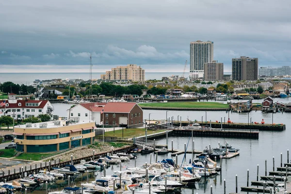 Blick Auf Den Farley State Yachthafen Und Gebäude Der Atlantikstadt — Stockfoto