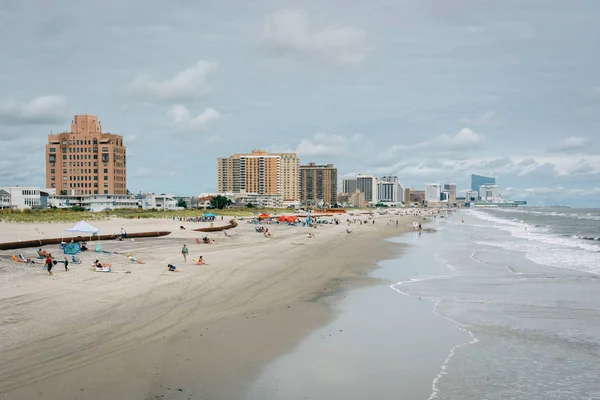 Uitzicht Het Strand Een Zomerdag Ventnor City New Jersey — Stockfoto