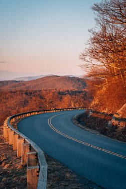 Evening view of the Blue Ridge Parkway, near Afton, Virginia clipart
