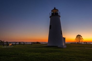 Türkiye'nin noktası deniz feneri günbatımı, Elk boyun devlet parkta, Maryland