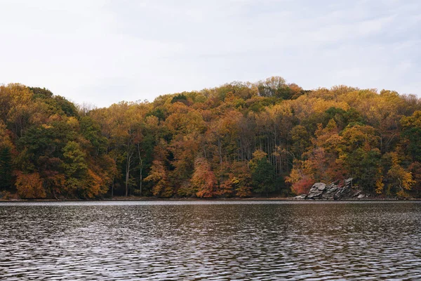 Cor Outono Reservatório Loch Raven Cockeysville Maryland — Fotografia de Stock