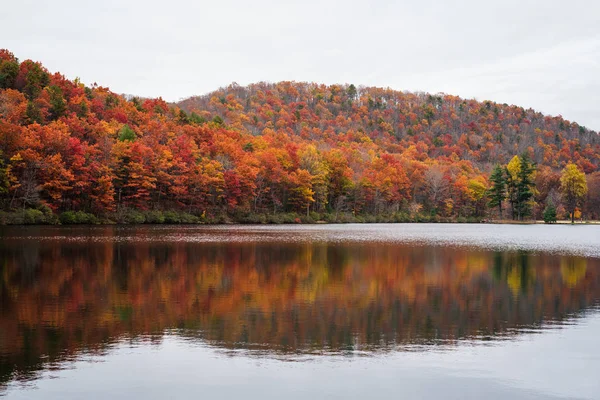 Herfst Reflecties Sherando Lake Buurt Van Blue Ridge Parkway George — Stockfoto