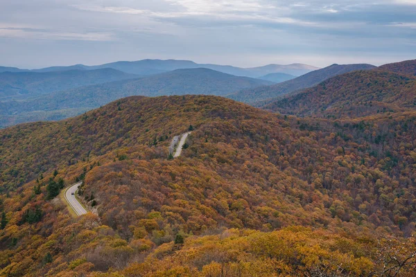 Cor Queda Montanhas Blue Ridge Little Stony Man Cliffs Trilha — Fotografia de Stock