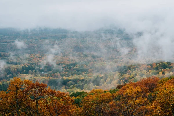 Foggy Autumn View Blue Ridge Parkway Virginia — Stock Photo, Image