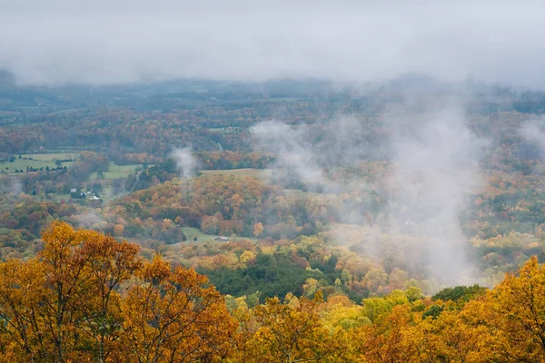 Virginia Blue Ridge Parkway Sisli Sonbahar Manzarası — Stok fotoğraf