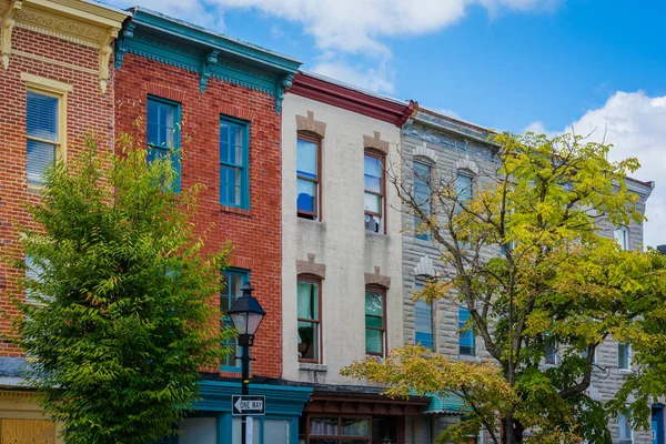 Häuser Auf Carrollton Avenue Der Nähe Von Hollins Market Baltimore — Stockfoto