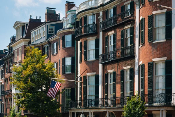 Huizen Beacon Street Beacon Hill Boston Massachusetts — Stockfoto