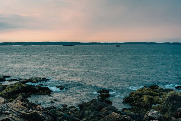 Sunset Rocky Coast Chandler Hovey Park Marblehead Massachusetts — Stock Photo, Image