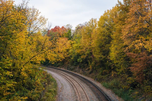 Podzim Barvu Železniční Tratě Remington Baltimore Maryland — Stock fotografie